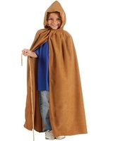 Tan Brown Cloak with Hood Costume for Kids