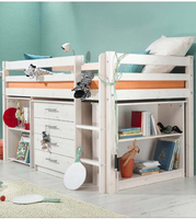 White Cabin Bed with Drawers and Desk