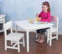 White Table and 2 Chair Set