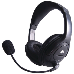 Group Gear Multimedia Stereo Headset Featuring a Boom Microphone (Black)