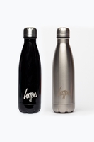 HYPE 2 PACK BLACK & STAINLESS STEEL BOTTLE SET