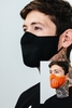 HYPE 2X ADULT BLACK & ORANGE KNIT FACE MASK