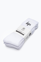 HYPE 3 PACK CORE WHITE SPORTS KIDS CREW SOCKS