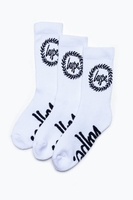 HYPE 3 PACK WHITE CORE KIDS CREW SOCKS