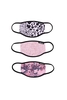 HYPE 3X ADULT ANIMAL PRINTS WOMENS FACE MASK SET