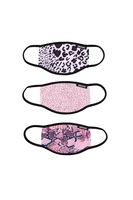 HYPE 3X ADULT ANIMAL PRINTS WOMENS FACE MASK SET