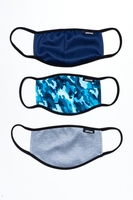HYPE 3X ADULT AQUA CAMO FACE MASK SET