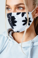 HYPE ADULT BLACK BOLD FLORAL ADJUSTABLE FACE MASK