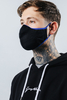HYPE ADULT BLACK WITH BLUE BORDER KNIT FACE MASK