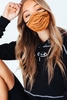 HYPE ADULT ORANGE & BLACK MELANGE KNIT FACE MASK