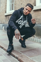 Hype Aop Speckle Mens Black Pullover Hoodie Size Small