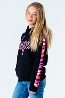 HYPE BLACK & PINK ANIMAL PANEL KIDS PULLOVER HOODIE