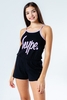 Hype Black & Purple Kids Strappy Playsuit Size 7/8Y