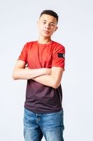 HYPE BLACK & RED SPECKLE FADE KIDS T-SHIRT