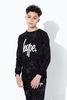 Hype Black Aop Speckle Kids Crew Neck Size 5-6