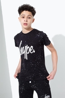 Hype Black Aop Speckle Kids T-Shirt Size 7-8