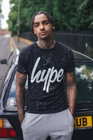 Hype Black Aop Speckle Mens T-Shirt Size XX-Small