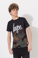 Hype Black Camo Fade Kids T-Shirt Size 11-12