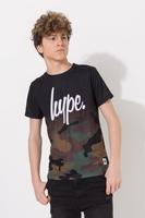 Hype Black Camo Fade Kids T-Shirt Size 13