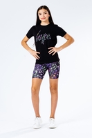 HYPE BLACK FLORAL DITSY KIDS T-SHIRT & CYCLING SHORTS SET