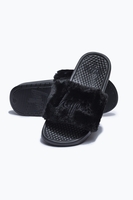 Hype Black Fluffy Script Sliders Size 5