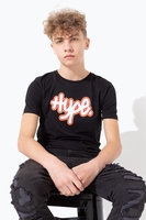 Hype Black Graffiti Logo Kids T-Shirt Size 15Y