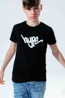 Hype Black Graffiti Script Kids T-Shirt Size 16Y
