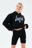 HYPE BLACK HOLO KIDS CROP HOODIE