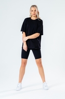 HYPE BLACK OVERSIZED T-SHIRT & CYCLE SHORTS WOMEN