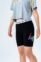HYPE BLACK RAINBOW HOLO SCRIPT KIDS CYCLING SHORTS