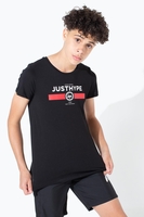 Hype Black Red Line Kids T-Shirt Size 7-8