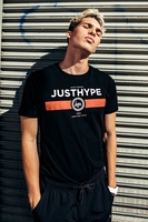 Hype Black Red Line Mens T-Shirt Size Medium