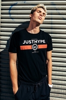 Hype Black Red Line Mens T-Shirt Size XX-Small