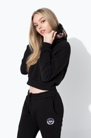 Hype Black Rose Garden Kids Crop Hoodie Size 14Y
