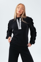 HYPE BLACK RUFFLE HIGH NECK WOMEN