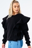 HYPE BLACK SCRIBBLE LOGO FRILL WOMEN