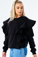 HYPE BLACK SCRIBBLE LOGO FRILL WOMEN
