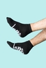 Hype Black Script Ankle Socks 3 Pack Size Small/Medium