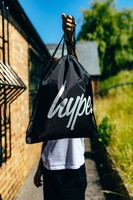 Hype Black Script Drawstring Bag
