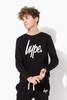 Hype Black Script Kids Crew Neck Size 5-6