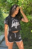 Hype Black Script Kids Runner Shorts Size 16Y