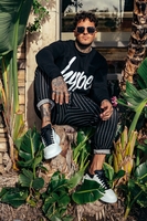 Hype Black Script Mens Crew Neck Size Large