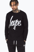 HYPE BLACK SCRIPT MENS CREW NECK