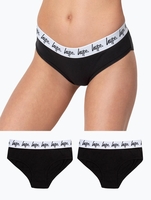 Hype Black Script Womens Briefs 2X Pack Size 6