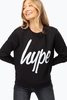 Hype Black Script Womens Crop Crew Size 6