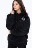Hype Black Sherpa Womens Pullover Hoodie Size 4