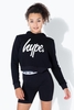 Hype Black Side Stripe Kids Crop Pullover Hoodie Size 15Y