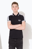 Hype Black Tape Script Kids Polo Shirt Size 11-12