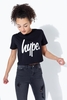 Hype Black White Script Kids Crop T-Shirt Size 9-10