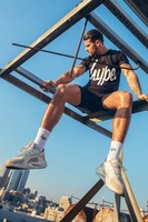 Hype Black White Script Mens T-Shirt Size Medium